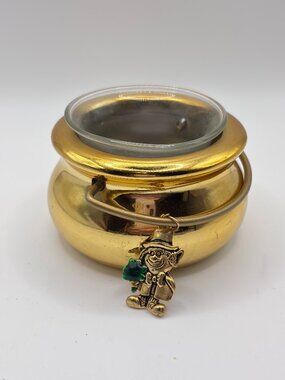 Pot of Gold Change Dish Shamrock St. Patrick's Day Basket Trinket or votive